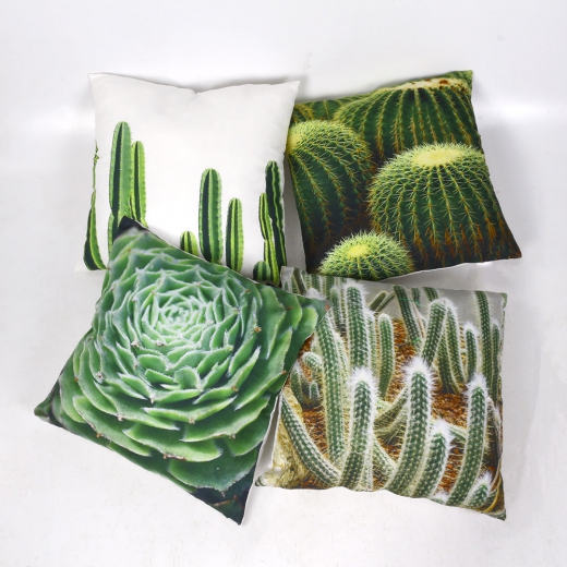 Dekorativní polštář Kaktus, 45x45 cm, sada 4 ks - 1