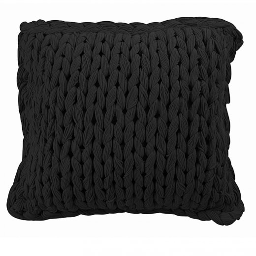 Dekorativní polštář pletený Tika, 45x45 cm černá - 1