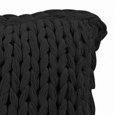 Dekorativní polštář pletený Tika, 45x45 cm černá - 2