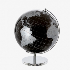 Dekorativní světový globus Miler, 33 cm, černá - 1