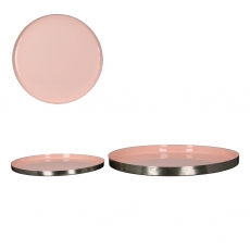 Dekorativní talíř Jake, 30 cm, růžová / stříbrná - 1