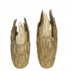 Dekorativní váza Federn, 80 cm, zlatá