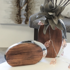 Dekorativní váza hliníková široká Twin, 32 cm - 2