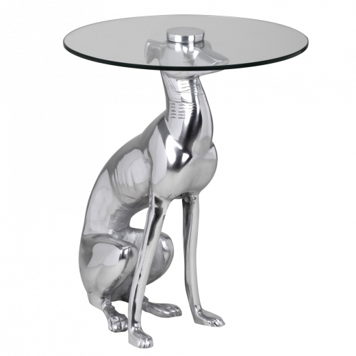 Dekoratívny odkladací hliníkový stolík Dog, 50 cm - 1