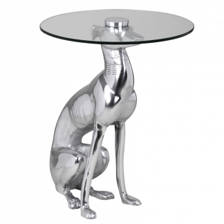Dekoratívny odkladací hliníkový stolík Dog, 50 cm