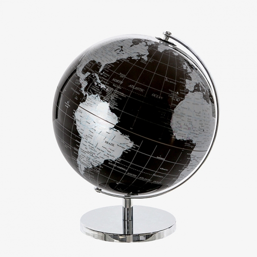 Dekoratívny svetový globus Miler, 28 cm, čierna - 1