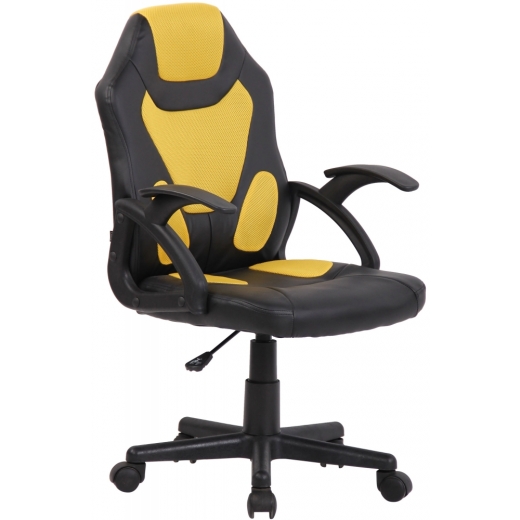 Detská kancelárska stolička Dano, čierna / žltá - 1
