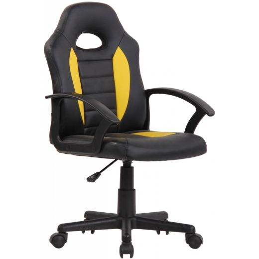 Detská kancelárska stolička Femes, čierna / žltá - 1