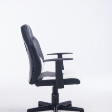 Detská kancelárska stolička Fun, syntetická koža, čierna / biela - 3