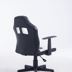Detská kancelárska stolička Fun, syntetická koža, čierna / biela - 4
