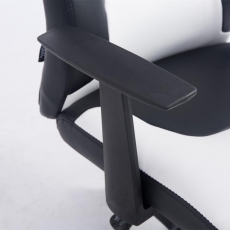 Detská kancelárska stolička Fun, syntetická koža, čierna / biela - 6