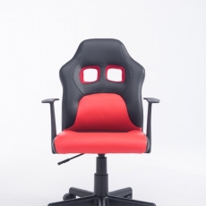 Detská kancelárska stolička Fun, syntetická koža, čierna / červená - 2