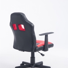 Detská kancelárska stolička Fun, syntetická koža, čierna / červená - 4