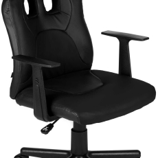 Detská kancelárska stolička Fun, syntetická koža, čierna / čierna - 1