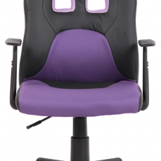 Detská kancelárska stolička Fun, syntetická koža, čierna / fialová - 2