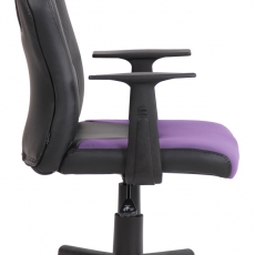 Detská kancelárska stolička Fun, syntetická koža, čierna / fialová - 3