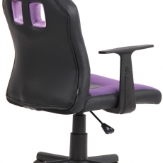 Detská kancelárska stolička Fun, syntetická koža, čierna / fialová - 4