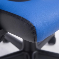 Detská kancelárska stolička Fun, syntetická koža, čierna / modrá - 7