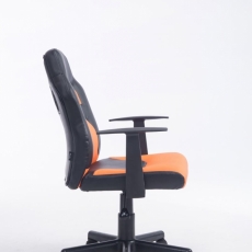 Detská kancelárska stolička Fun, syntetická koža, čierna / oranžová - 3
