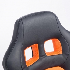 Detská kancelárska stolička Fun, syntetická koža, čierna / oranžová - 5