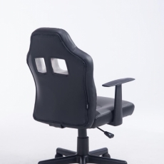 Detská kancelárska stolička Fun, syntetická koža, čierna / šedá - 4