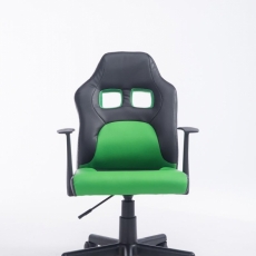 Detská kancelárska stolička Fun, syntetická koža, čierna / zelená - 2