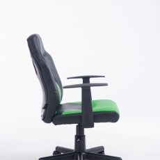 Detská kancelárska stolička Fun, syntetická koža, čierna / zelená - 3