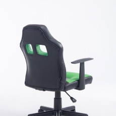 Detská kancelárska stolička Fun, syntetická koža, čierna / zelená - 4