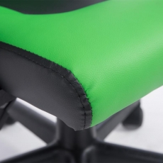 Detská kancelárska stolička Fun, syntetická koža, čierna / zelená - 7