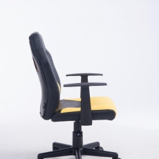 Detská kancelárska stolička Fun, syntetická koža, čierna / žltá - 3