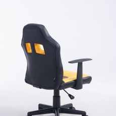 Detská kancelárska stolička Fun, syntetická koža, čierna / žltá - 4