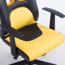 Detská kancelárska stolička Fun, syntetická koža, čierna / žltá - 6