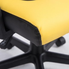 Detská kancelárska stolička Fun, syntetická koža, čierna / žltá - 7
