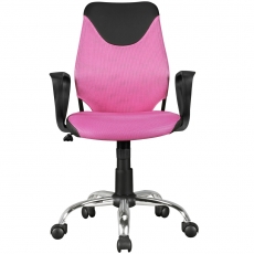 Detská kancelárska stolička Kika, sieťovina, ružová - 3