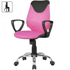 Detská kancelárska stolička Kika, sieťovina, ružová - 4