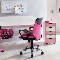 Detská kancelárska stolička Kika, sieťovina, ružová - 2
