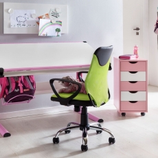 Detská kancelárska stolička Kika, sieťovina, zelená - 2