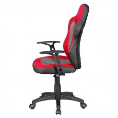 Detská kancelárska stolička Speedy, syntetická koža, červená - 5