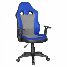 Detská kancelárska stolička Speedy, syntetická koža, modrá - 1