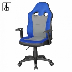 Detská kancelárska stolička Speedy, syntetická koža, modrá - 4