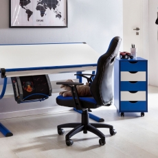 Detská kancelárska stolička Speedy, syntetická koža, modrá - 2