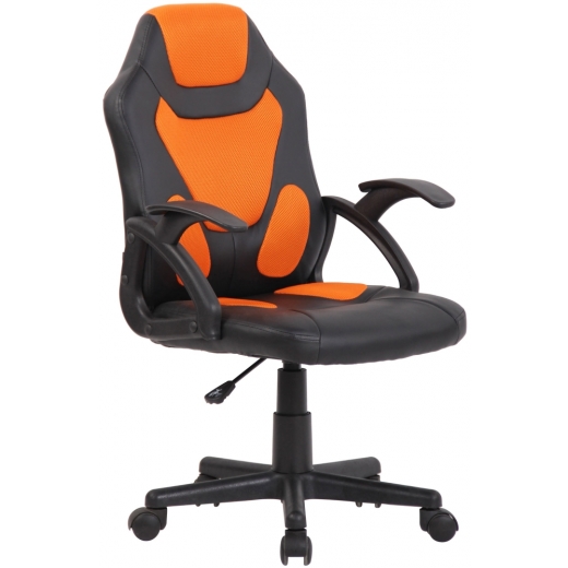 Dětská kancelářská židle Dano, černá / oranžová - 1