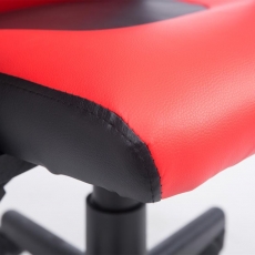 Dětská kancelářská židle Fun, syntetická kůže, černá / červená - 7
