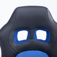 Dětská kancelářská židle Fun, syntetická kůže, černá / modrá - 5