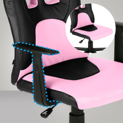 Dětská kancelářská židle Fun, syntetická kůže, černá / růžová