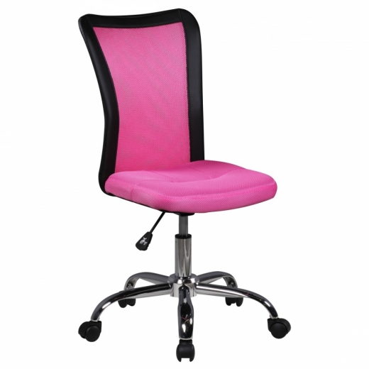 Dětská kancelářská židle Lucas, síťovina, růžová - 1