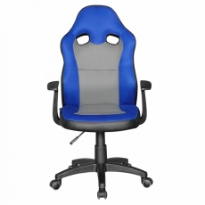 Dětská kancelářská židle Speedy, syntetická kůže, modrá - 3
