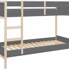 Dětská patrová postel Bob, 205 cm, šedá / přírodní - 1