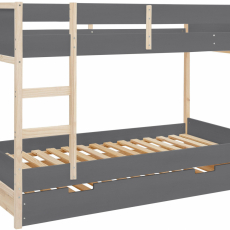Dětská patrová postel Bob, 205 cm, šedá / přírodní - 8