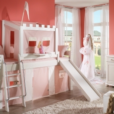 Dětská patrová postel se skluzavkou Růžový hrad - 1